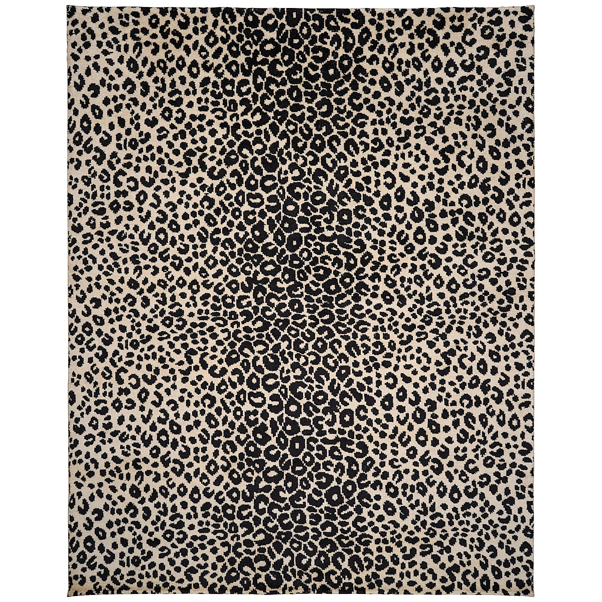 Iconic Leopard Hand-Knotted Rug in Graphite