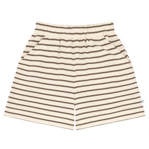 Women’s Brown And Cream Breton Stripe Shorts