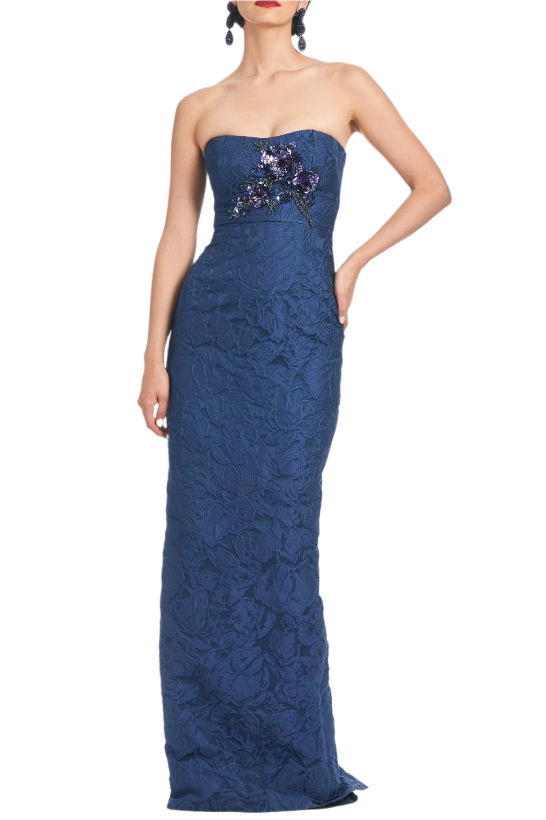 Edie Gown in Deep Ocean Bouquet