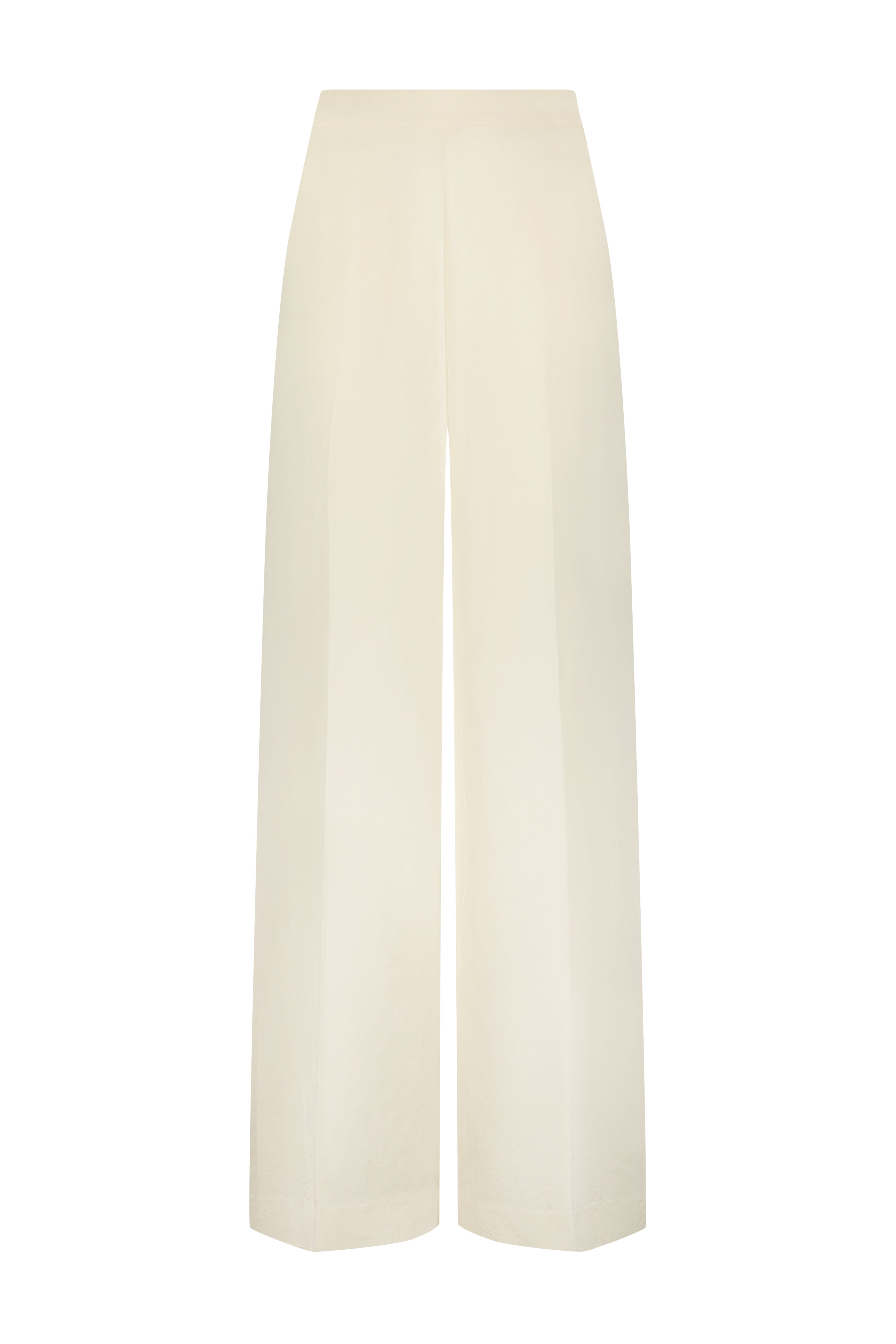 Washed Satin Side Zip Wide Leg Pant