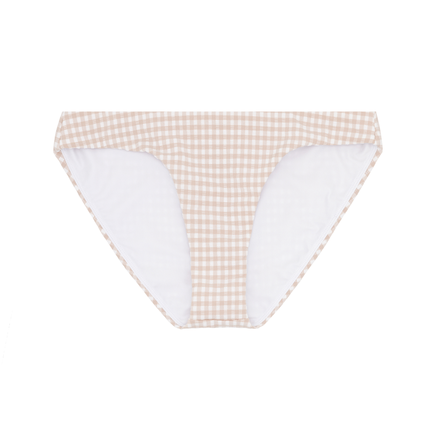 Women’s Brown Crinkle Gingham Low Waisted Bikini Bottom