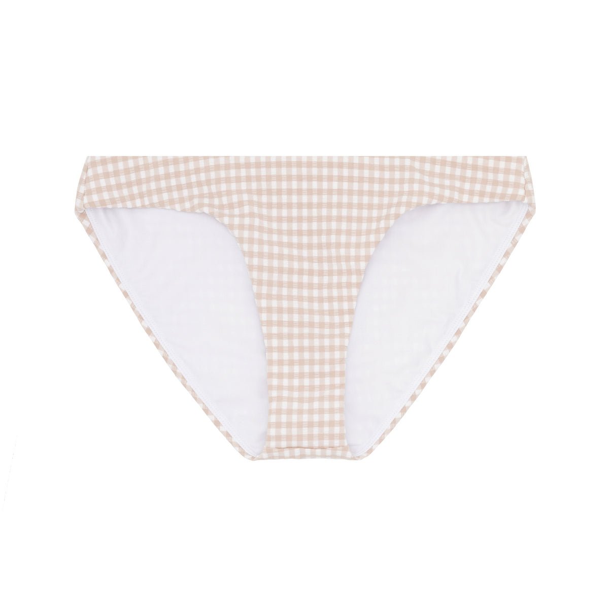 Women’s Brown Crinkle Gingham Low Waisted Bikini Bottom