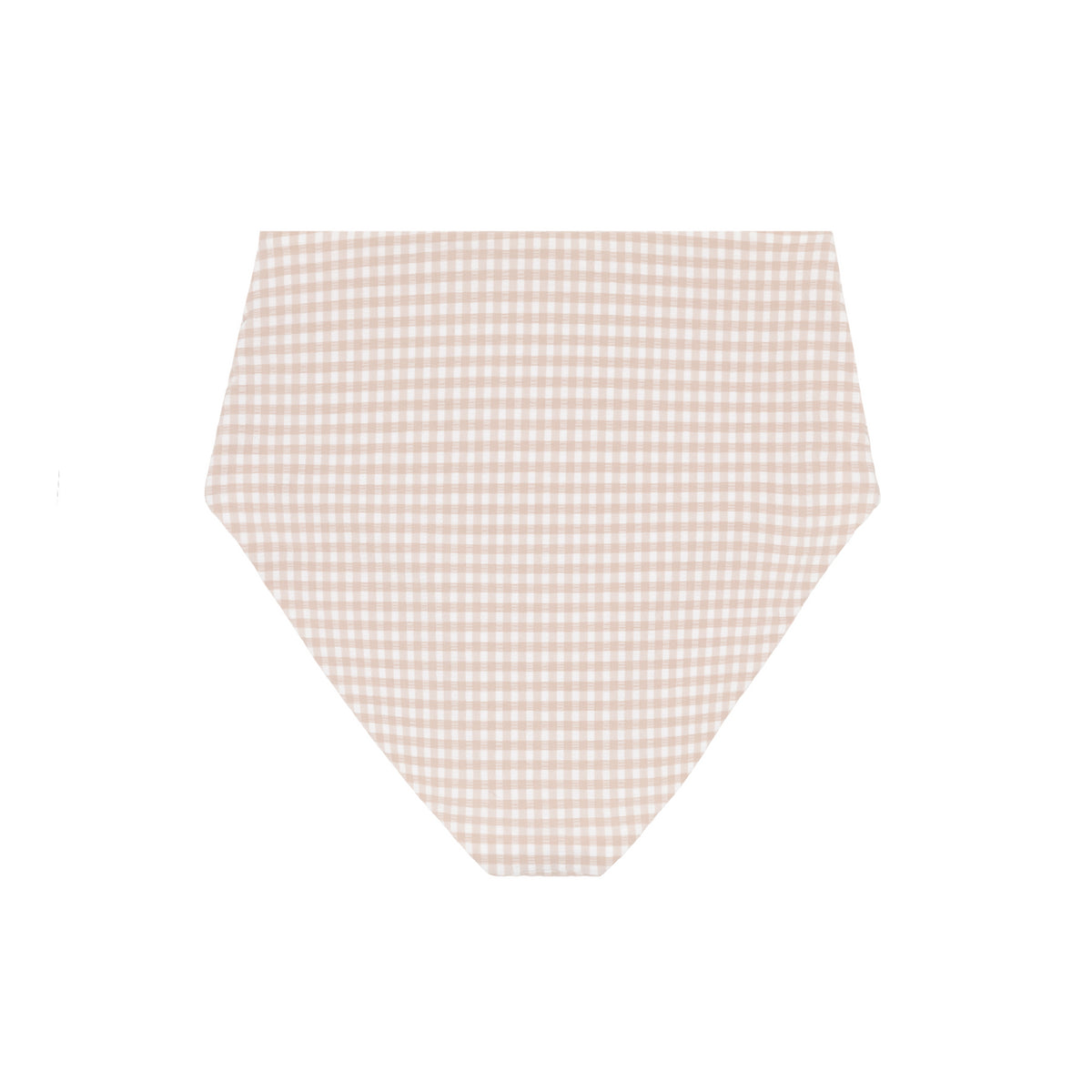 Women's Brown Crinkle Gingham High Waisted Bikini Bottom