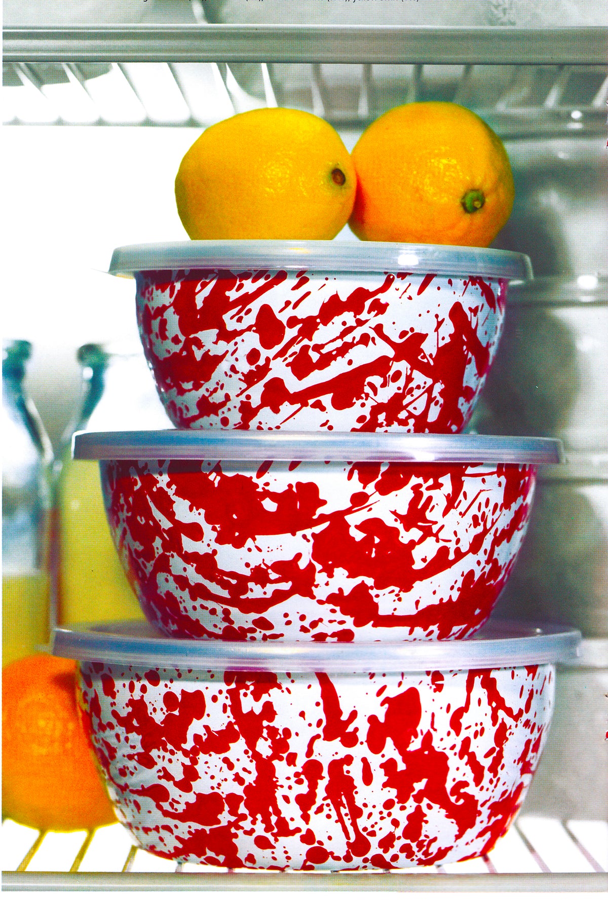 Nesting Bowls in Red Swirl