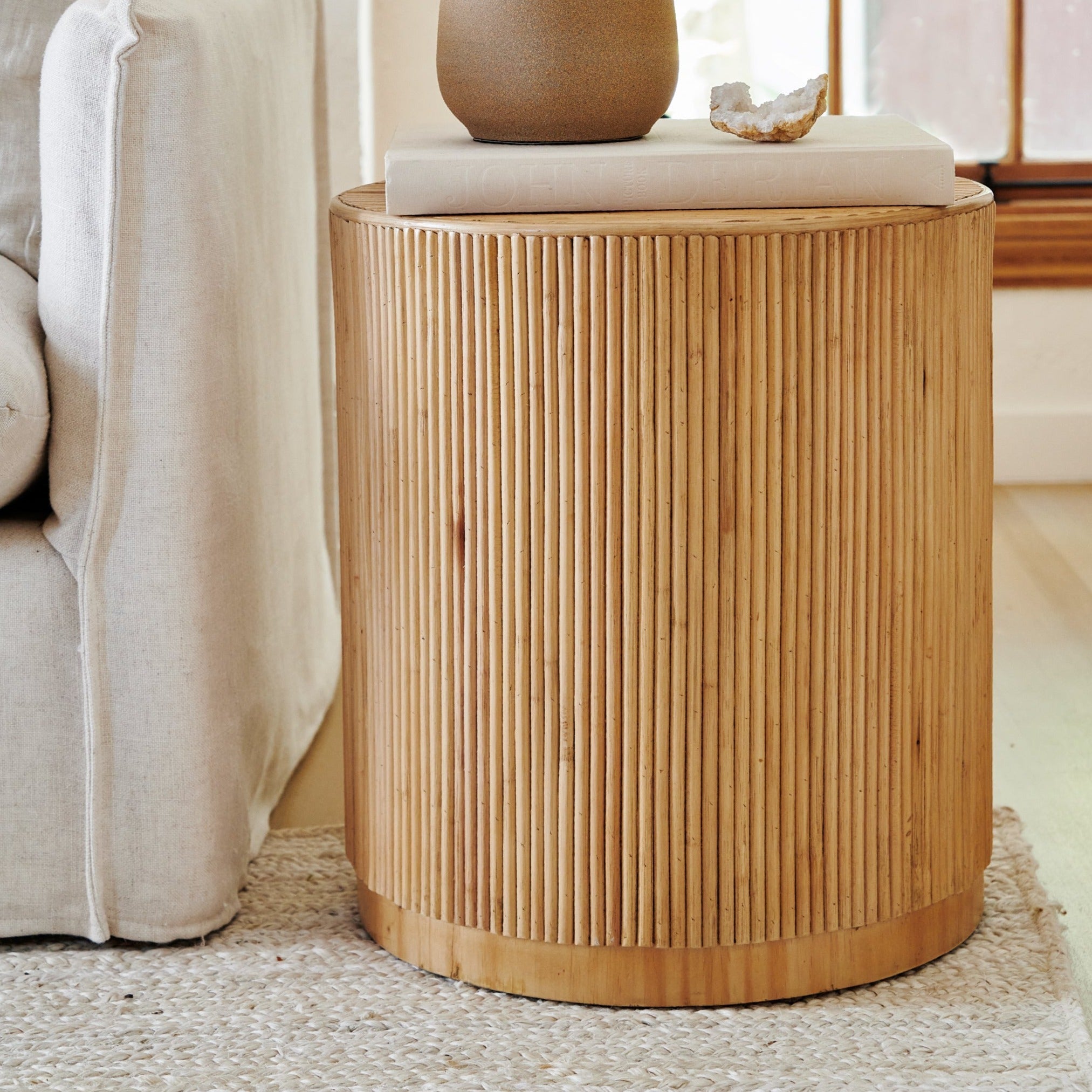 gabriella rattan side table