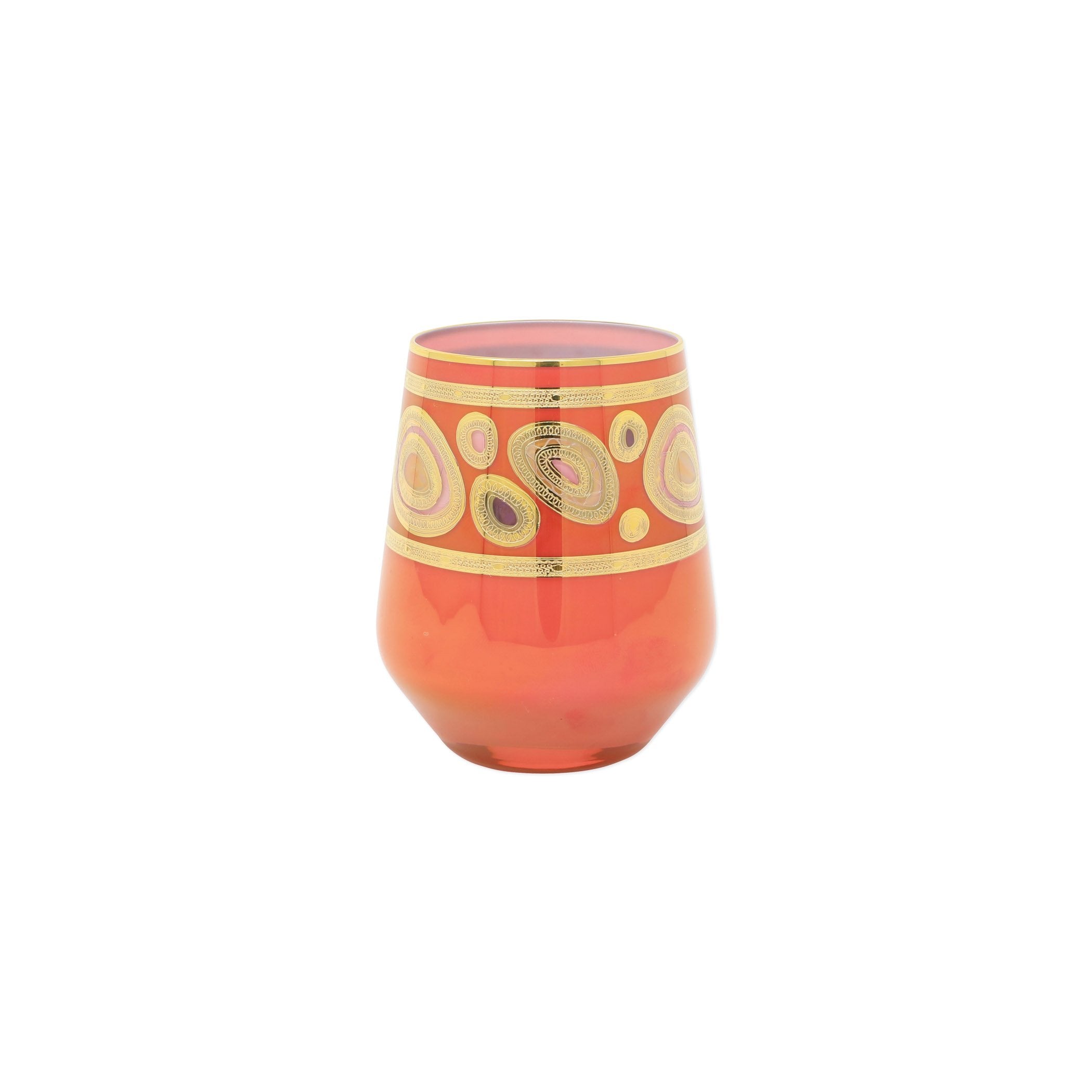 Regalia Orange Stemless Wine Glass