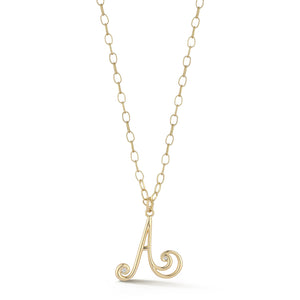 Wave Initial Necklace