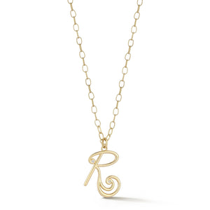 Wave Initial Necklace