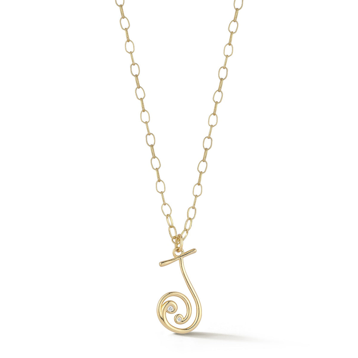 Wave Initial Necklace