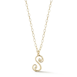 Wave Initial Necklace