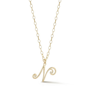 Wave Initial Necklace