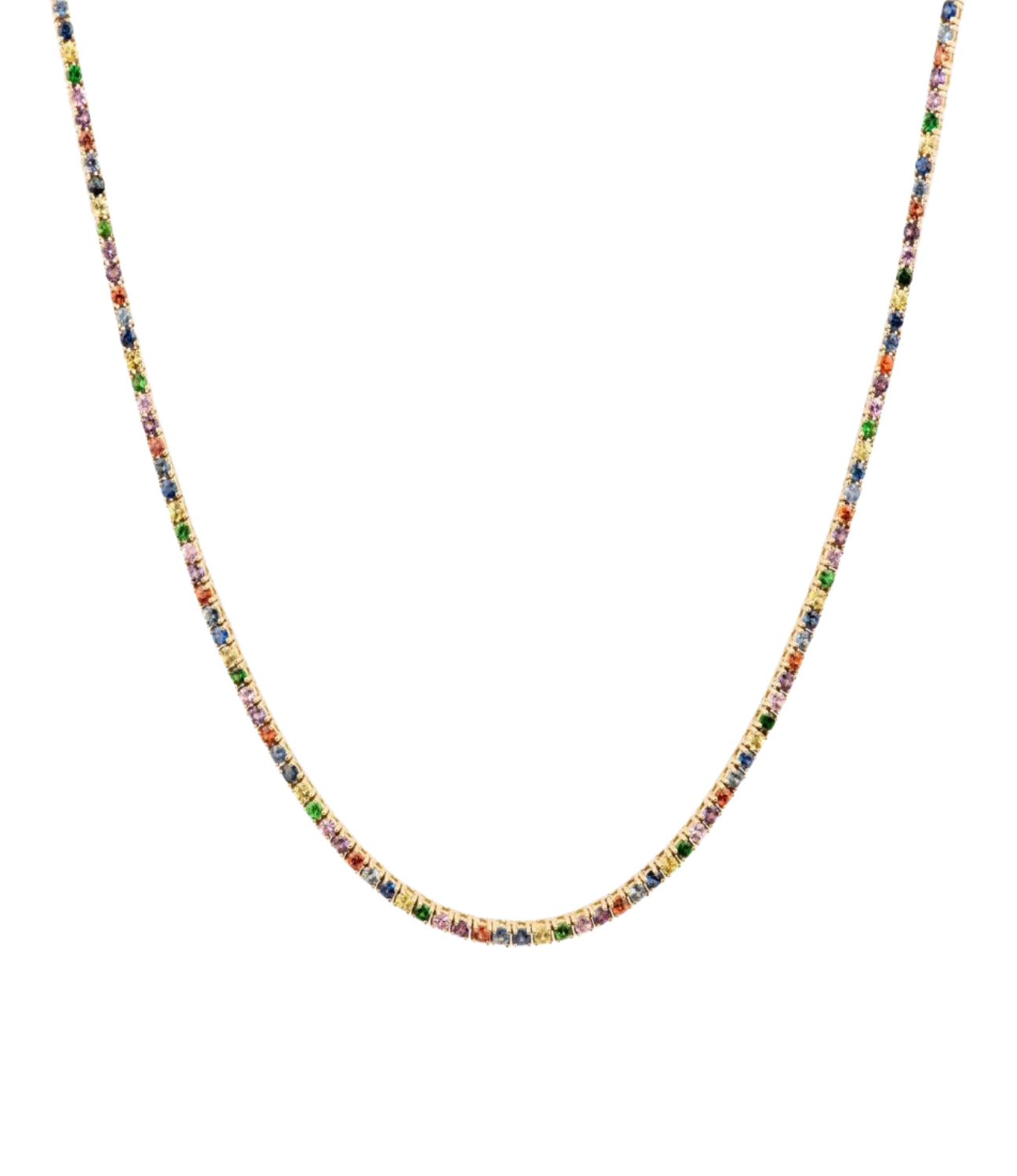 Rainbow Sapphire Tennis Necklace - Roxanne First