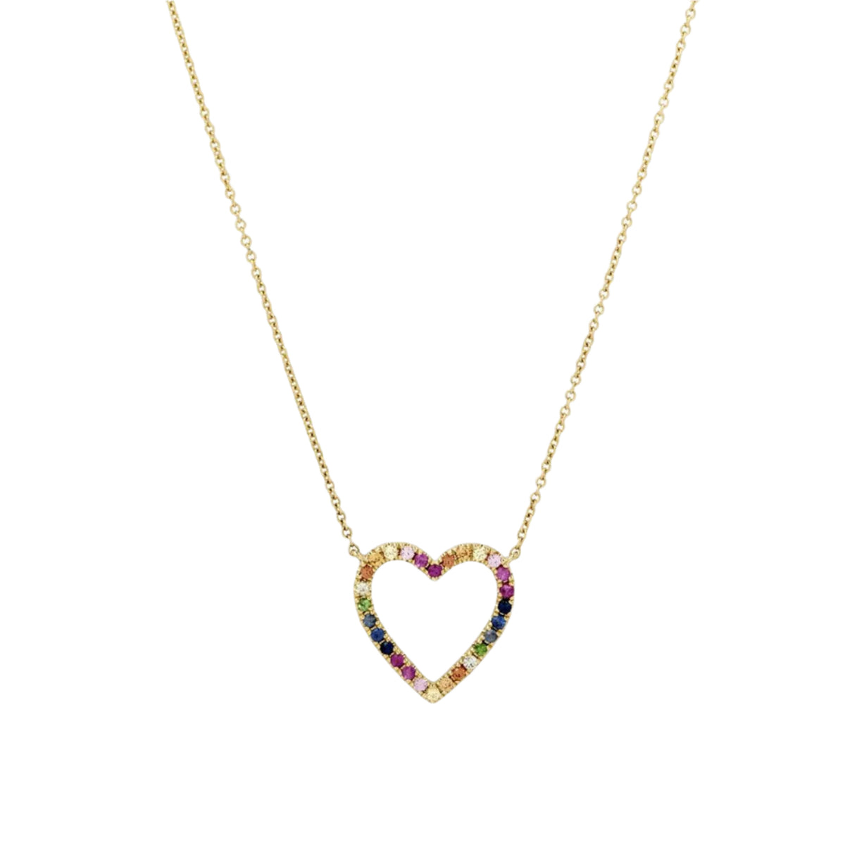 Rainbow Sapphire Heart Necklace - Roxanne First