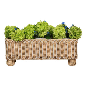 Provence Rattan Rectangular Planter in Whitewash