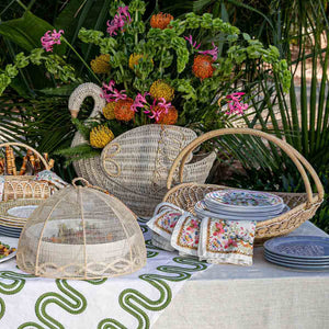 Provence Rattan Gathering Basket in Whitewash