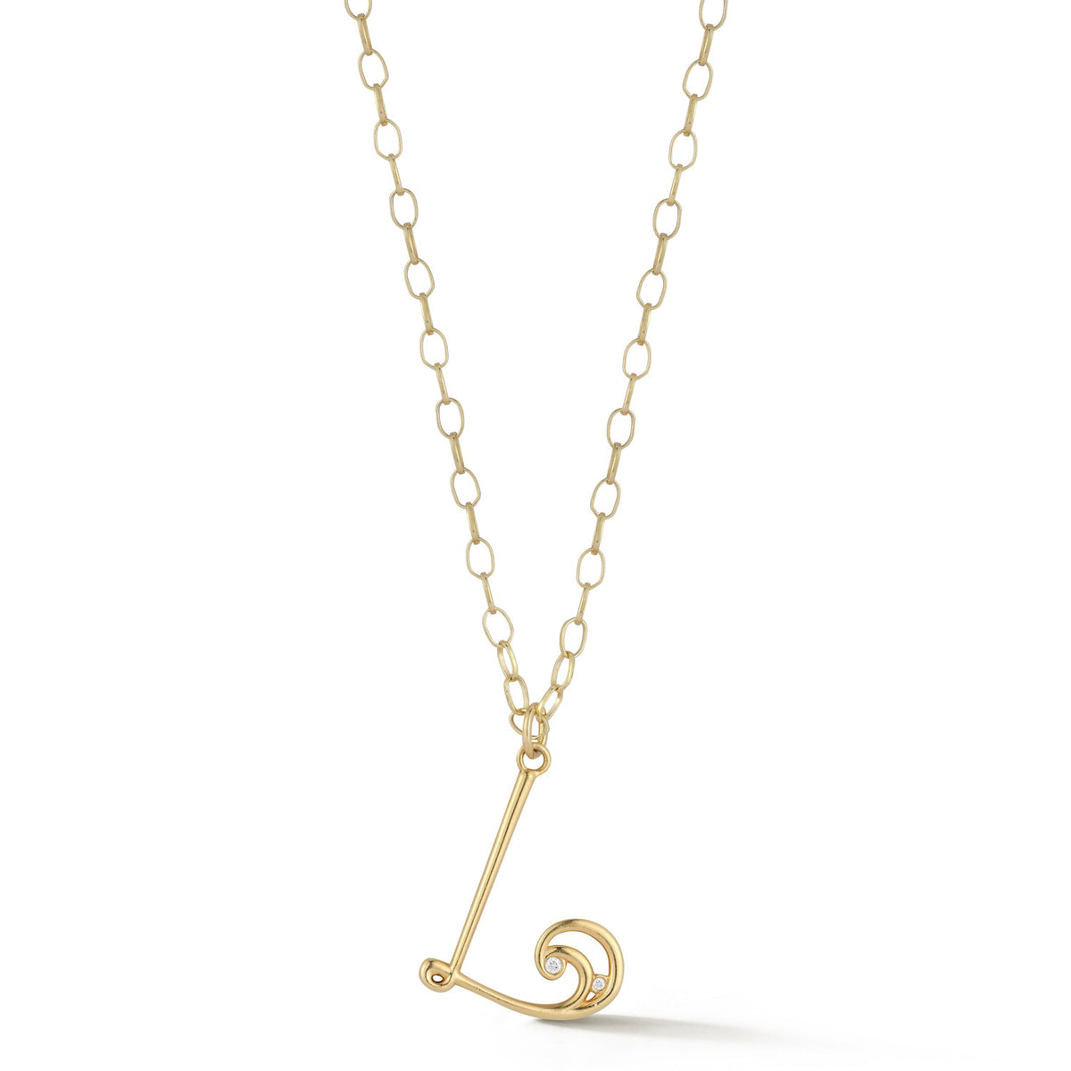 Wave Initial Necklace