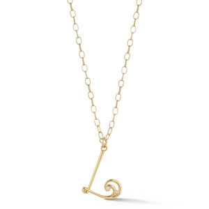 Wave Initial Necklace