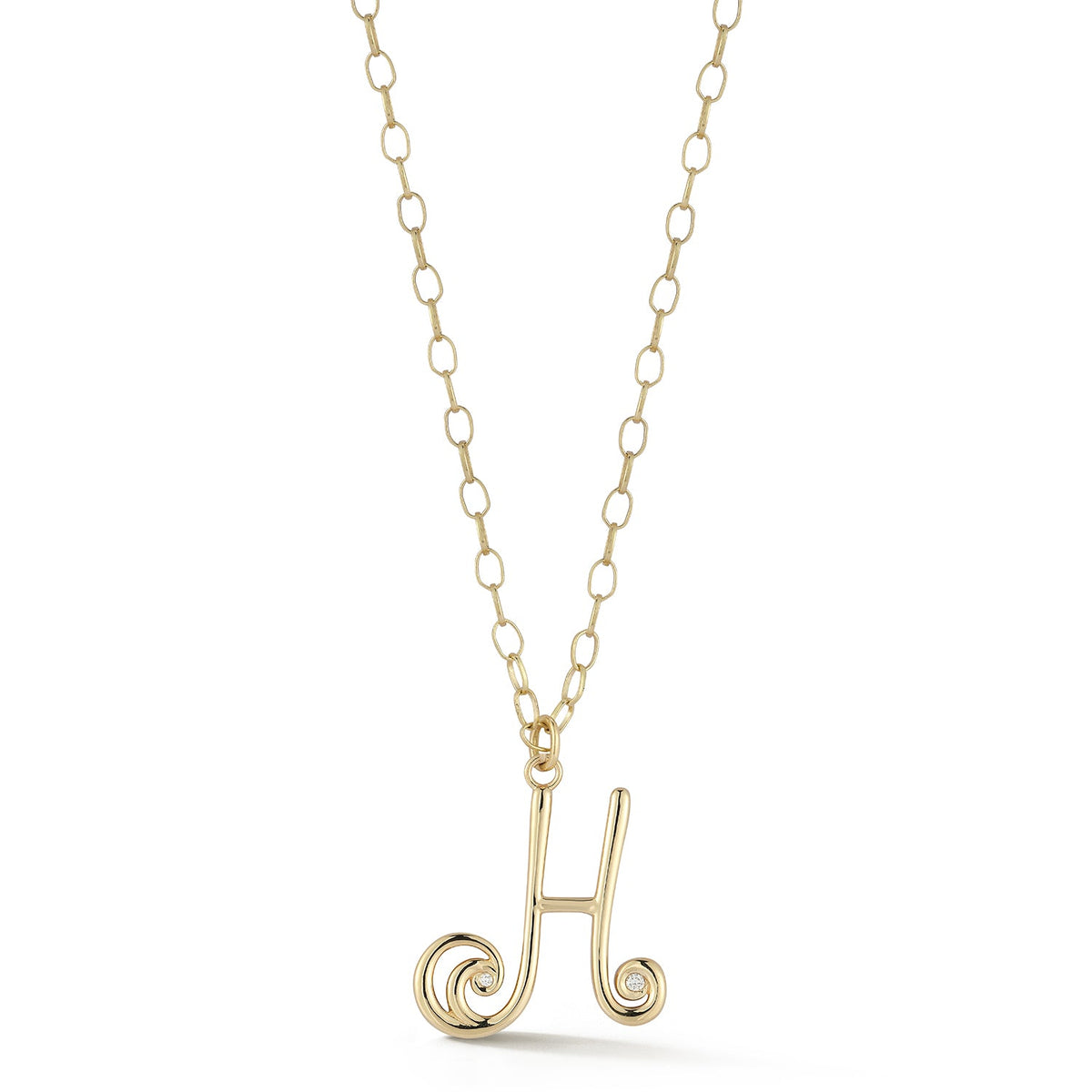 Wave Initial Necklace