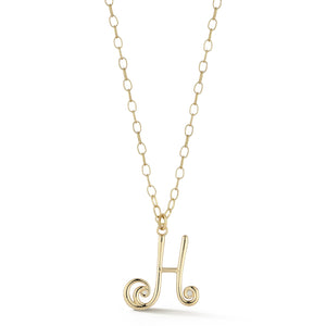 Wave Initial Necklace