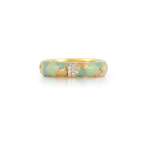 Aegean Ring in Enamel and Diamonds