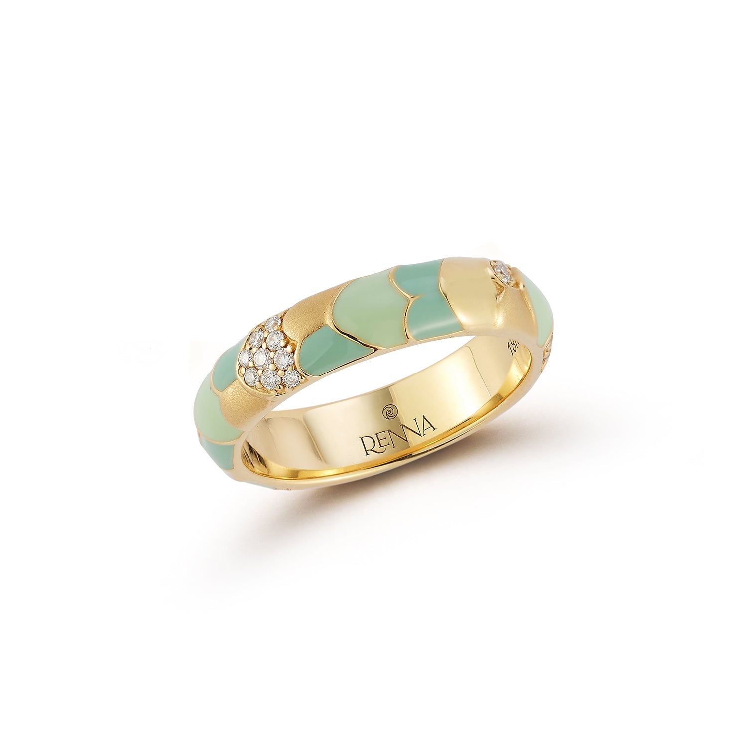 Aegean Ring in Enamel and Diamonds