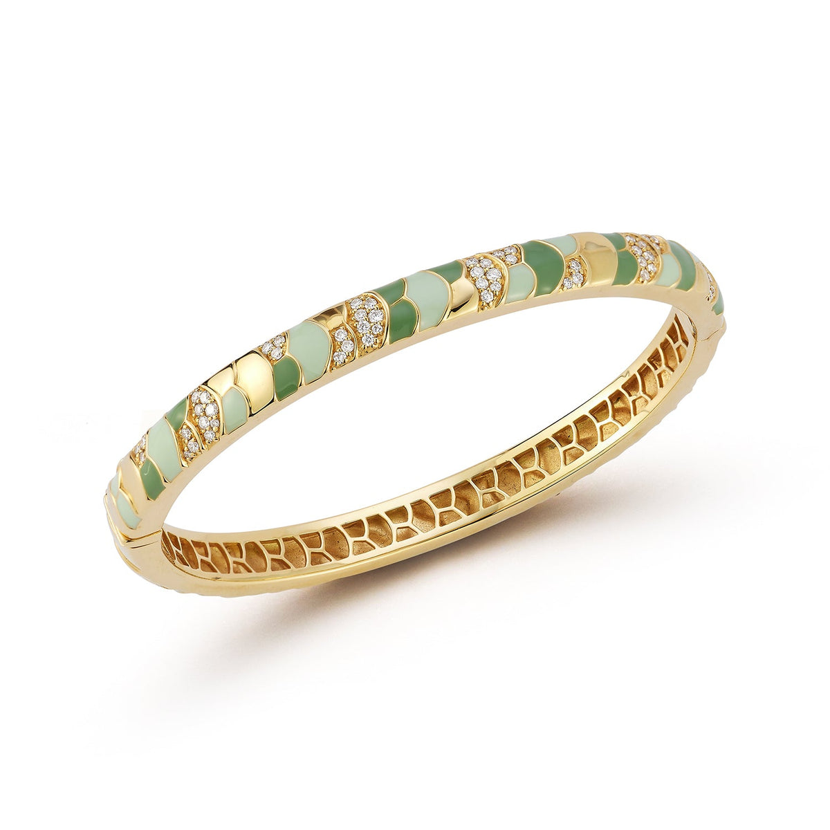 Slim Aegean Cuff in Enamel and Diamonds