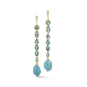 Aquamarine Moondrop Shoulder Duster Earrings