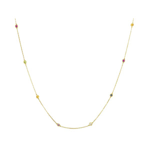 Rainbow Sapphire Skittle Necklace