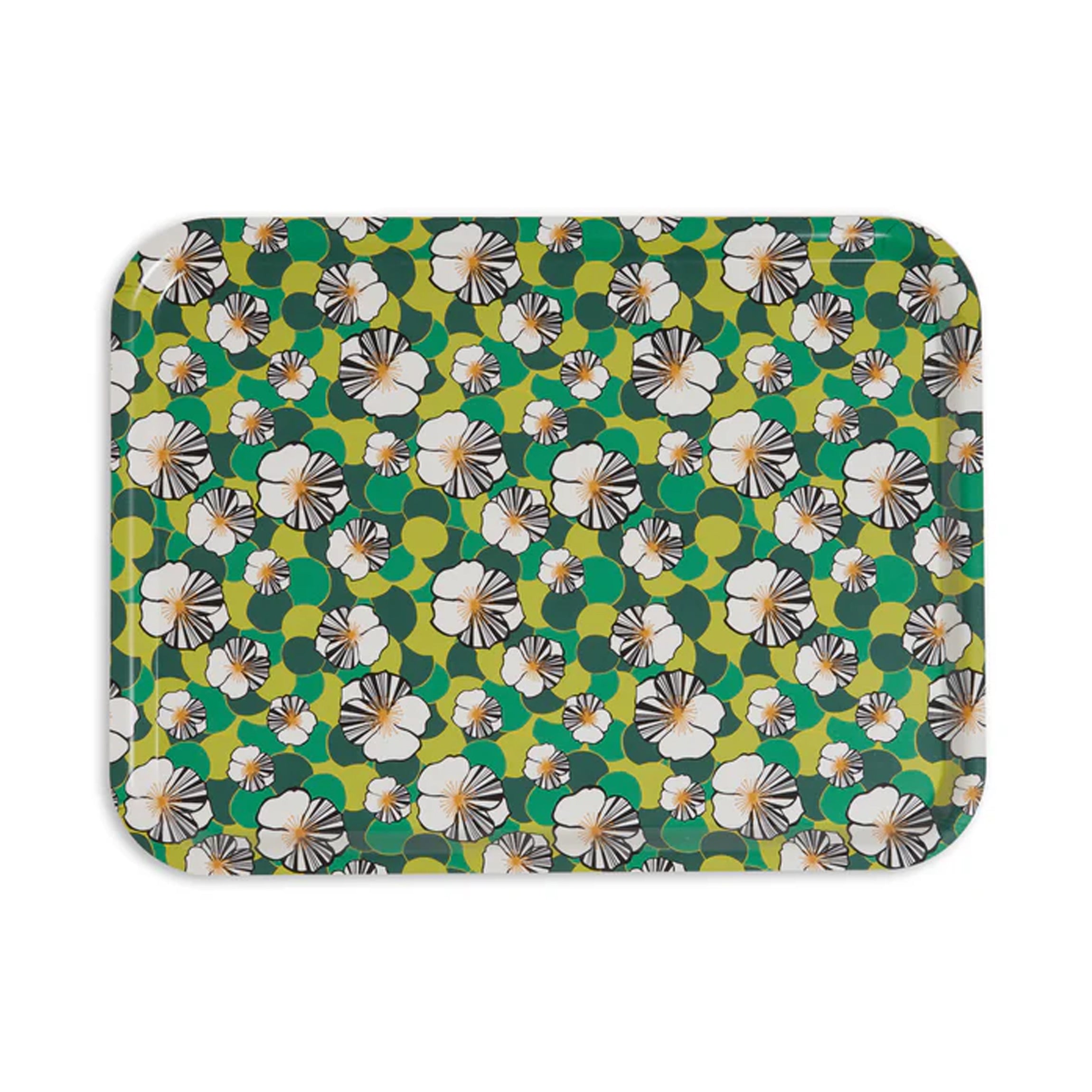 Rectangular Printed Tray in Ninfea Green