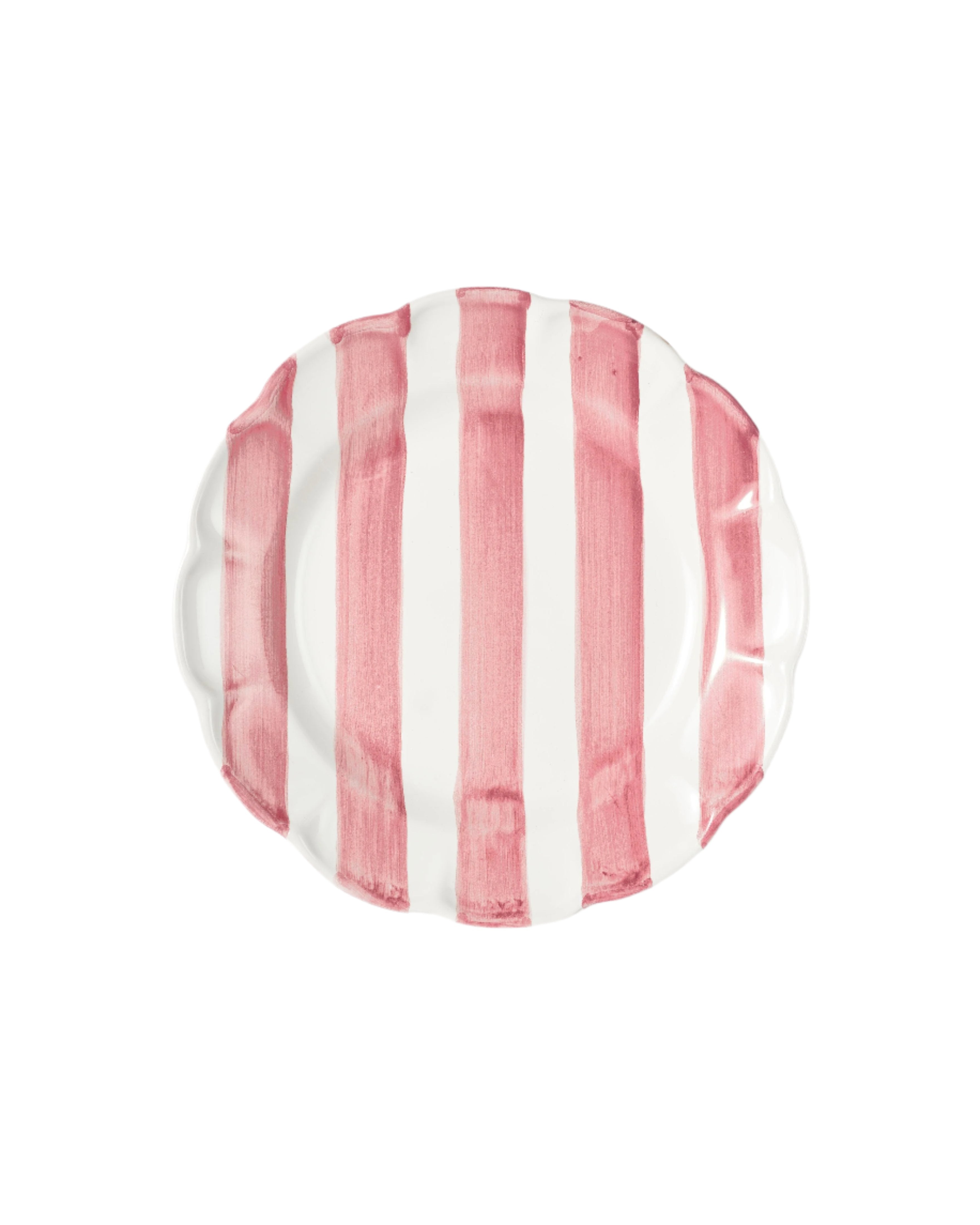 Righe Dessert Plate, Pink