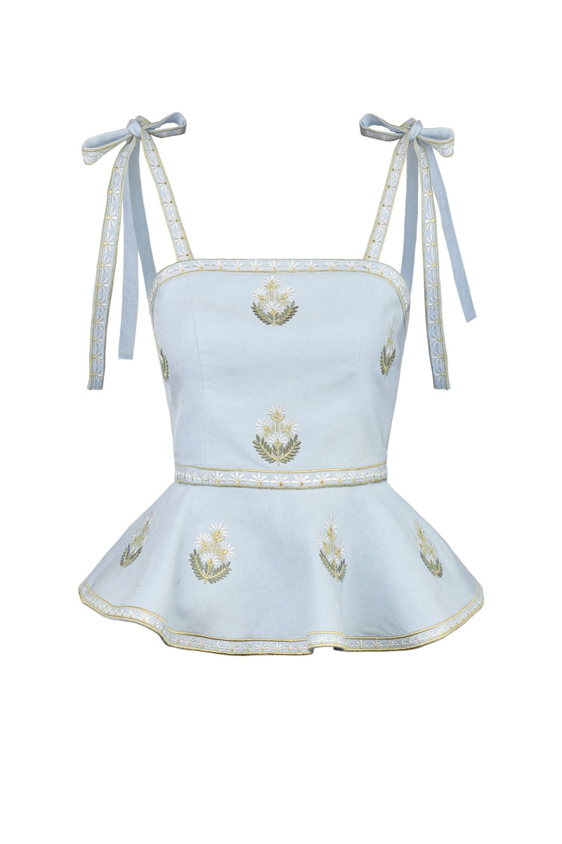 Mina Top - Baby Blue & Ivory (OTM Exclusive) Rosewater House 