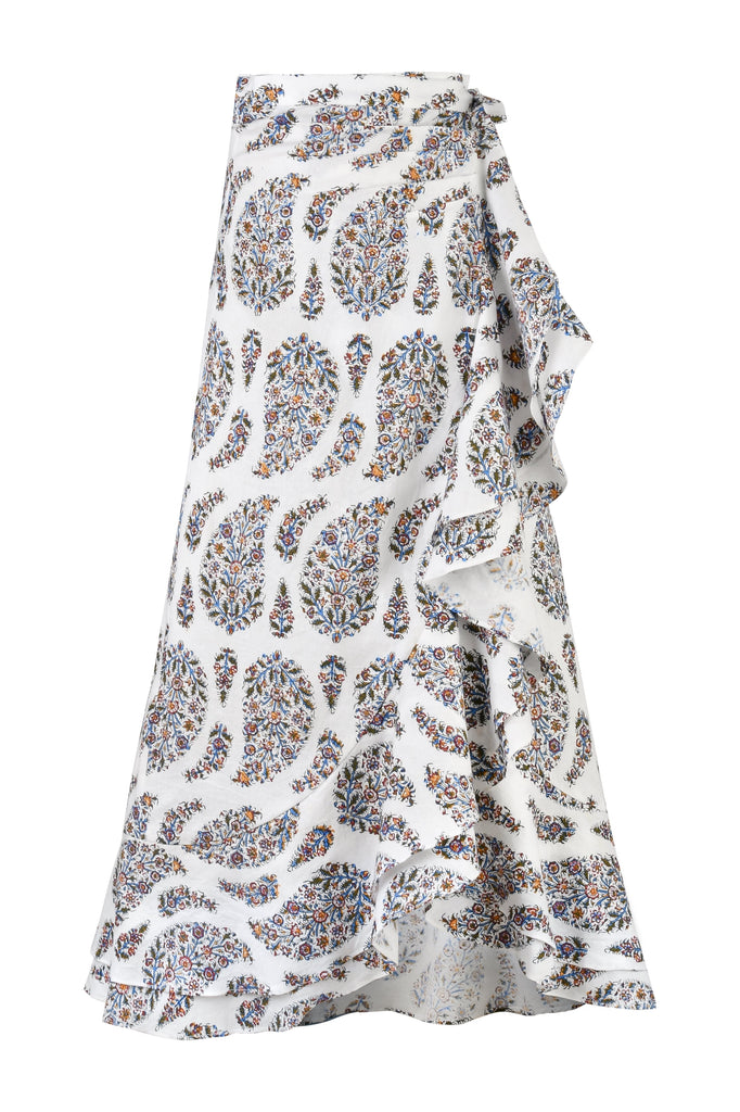 Golestan Ruffle Skirt - Paisley Bottoms - Skirts Rosewater House 