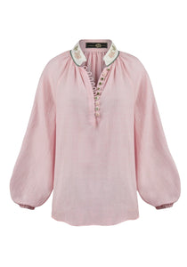 Ivy Blouse - Pink & White Tops - Blouse Rosewater House