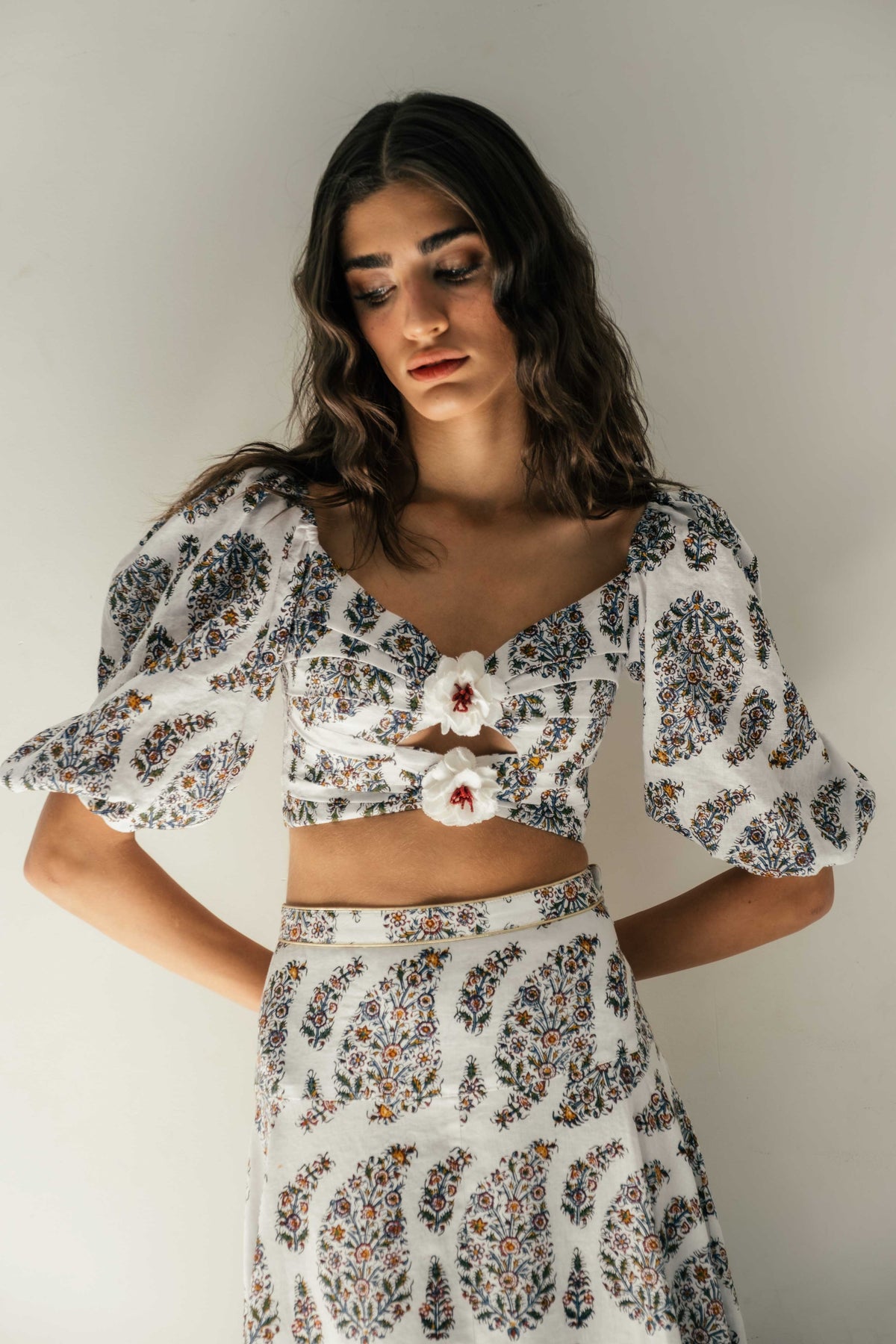 Rosa Cut-out Bustier - Paisley Ghalamkar Tops - Bustier & Embroidered Rosewater House