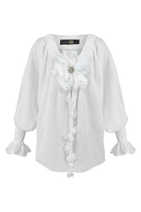 Gol Blouse - White Tops - Blouse Rosewater House