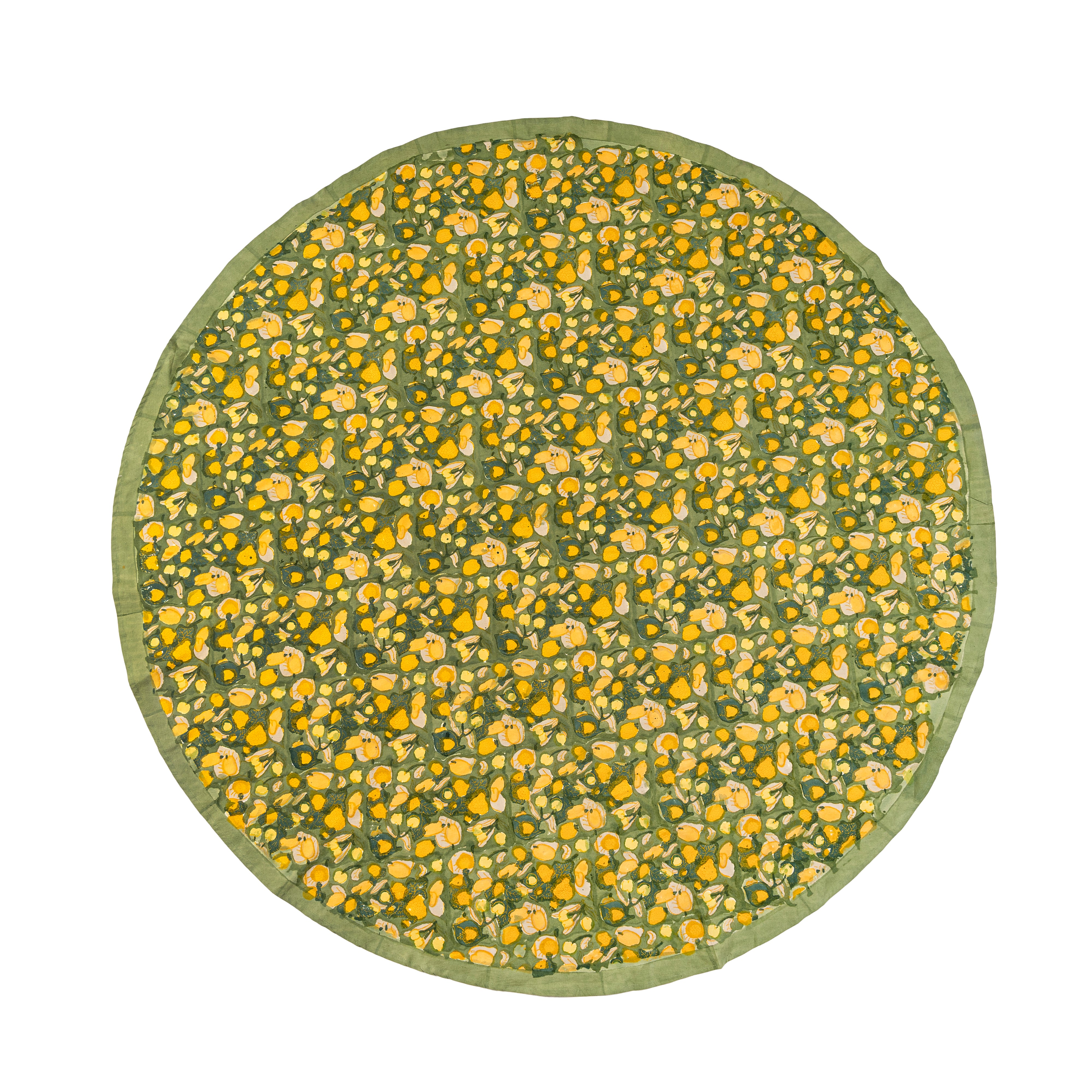 French Tablecloth Fruit Yellow & Green