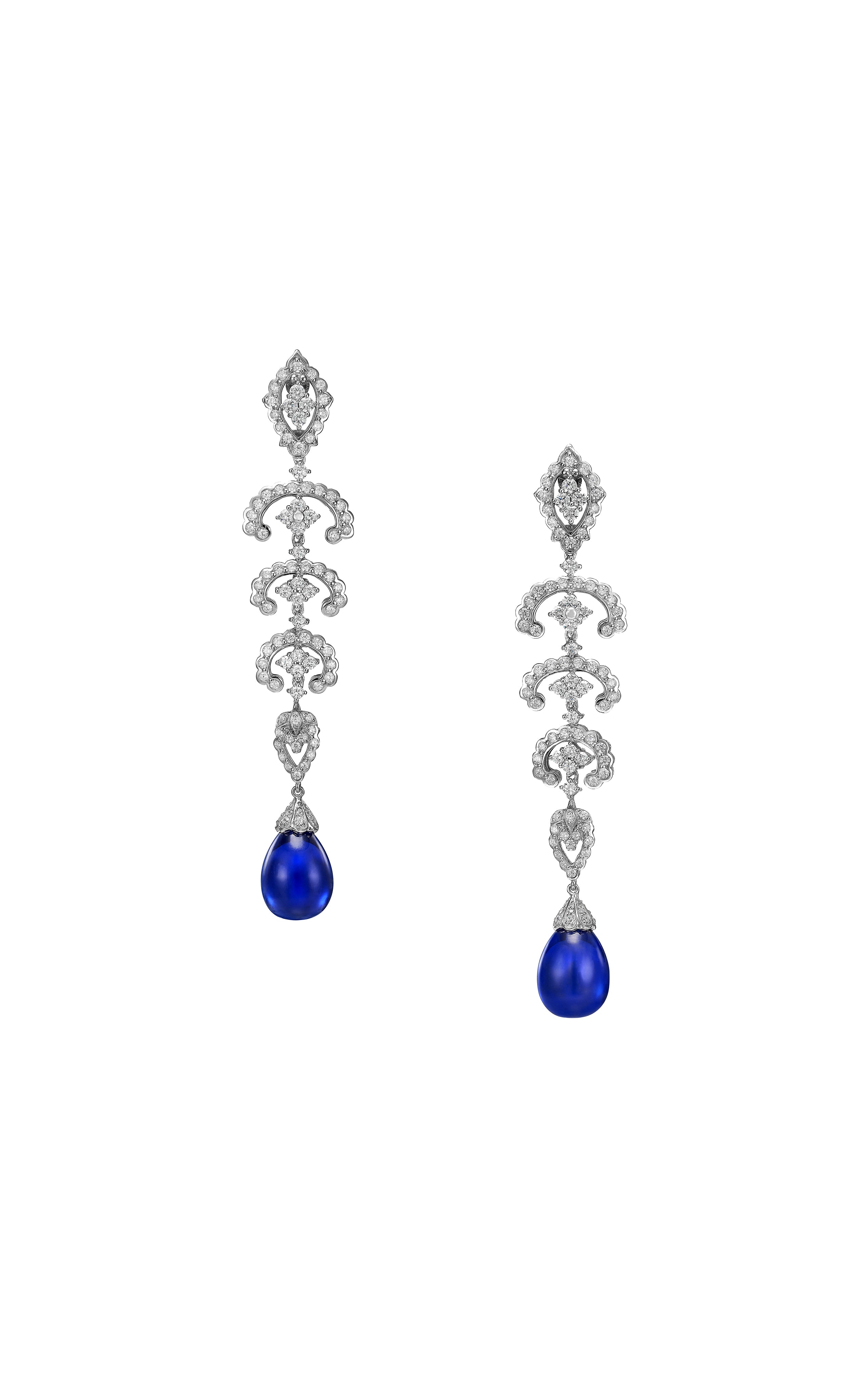 Royal Blue Scallop Lace Earrings