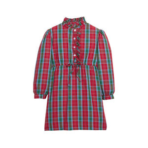 Ruffled Shirt Dress in Highlands Tartan