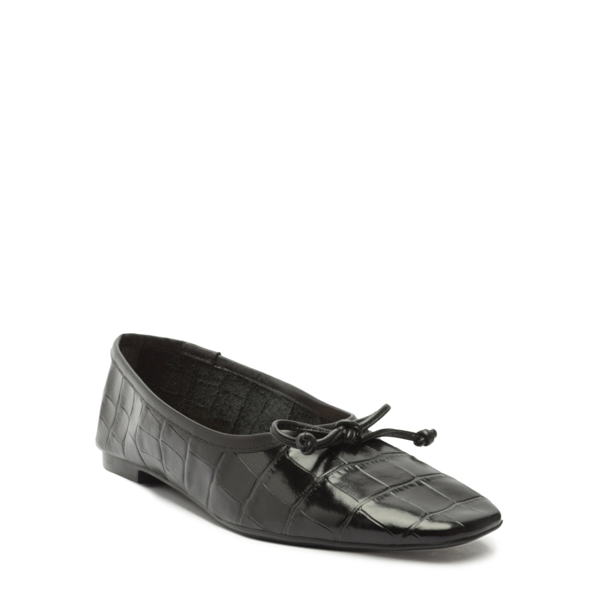 Arissa Leather Flat in Black