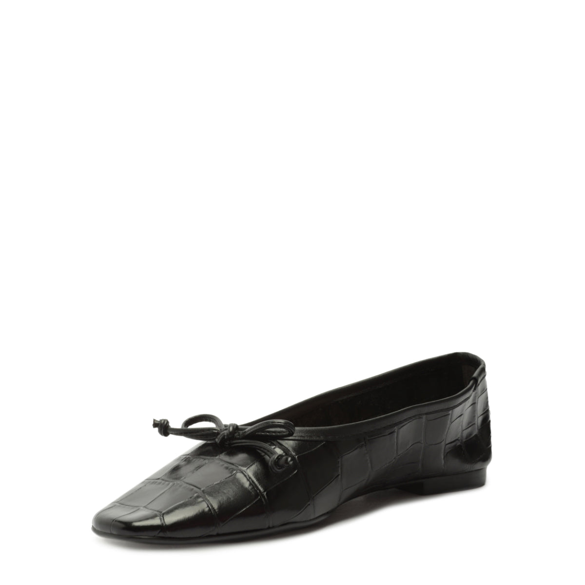 Arissa Leather Flat in Black