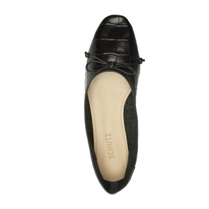 Arissa Leather Flat in Black