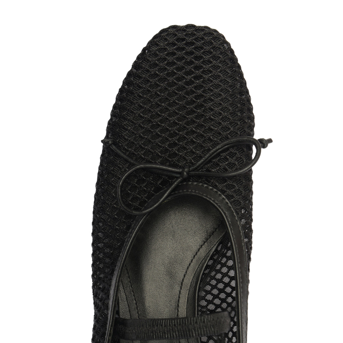 Arissa Mesh Leather Flat in Black