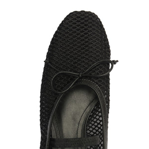 Arissa Mesh Leather Flat in Black