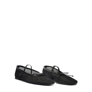 Arissa Mesh Leather Flat in Black