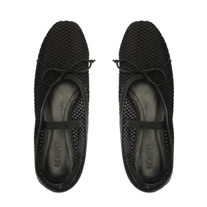 Arissa Mesh Leather Flat in Black