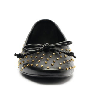 Arissa Atanado Studded Leather Flat in Black