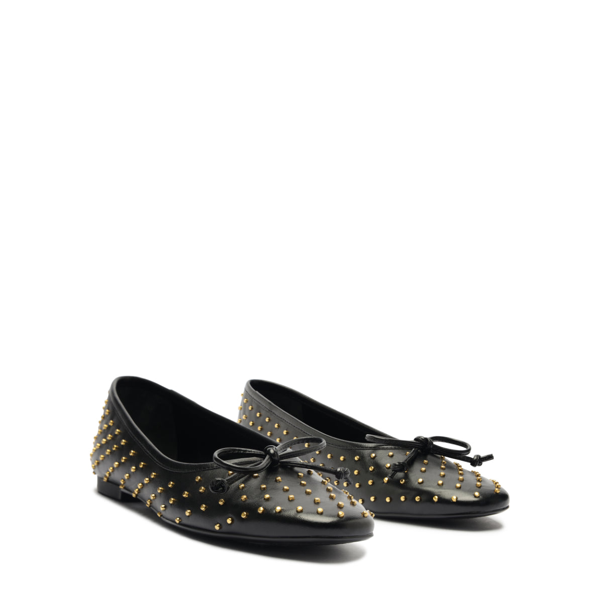 Arissa Atanado Studded Leather Flat in Black