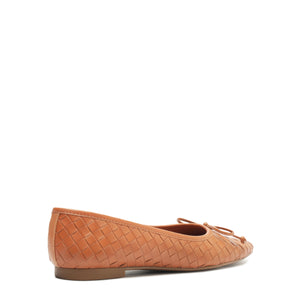 Arissa Woven Atanado Leather Flat in Brown