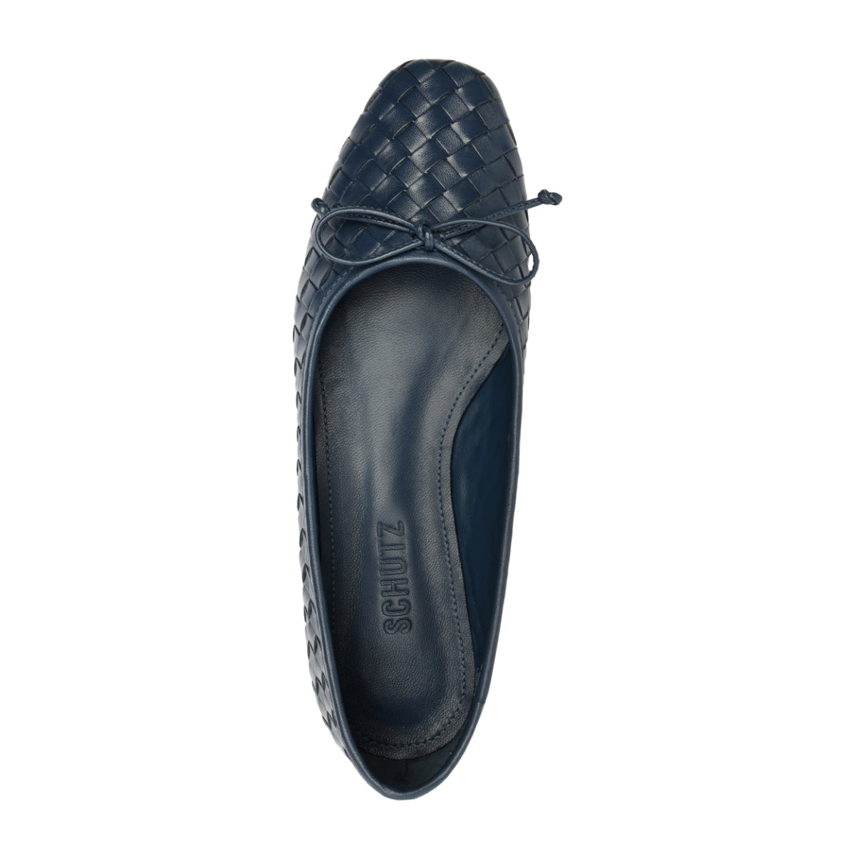 Arissa Woven Atanado Leather Flat in Blue