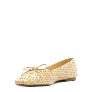 Arissa Straw Flat in Pearl